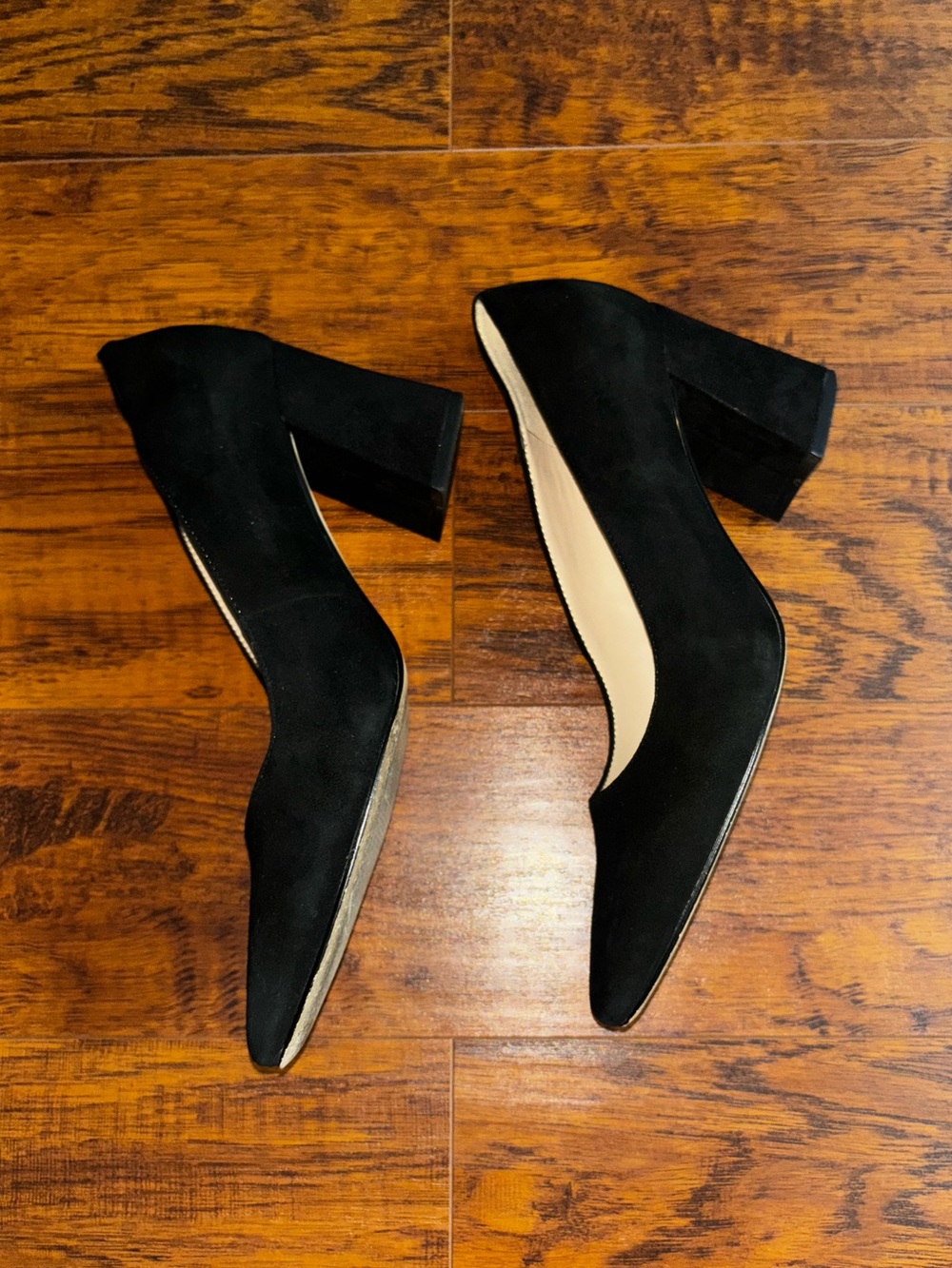 Marc Fisher Black Suede Keri Pump Pointed Toe Block Heel Stylish Pumps Women’s 9 - Picture 4 of 8